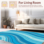 Modern Blue Wave Pattern Design Rug