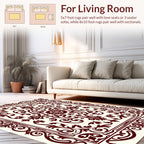 Classic Floral Bordered Square Design Rug