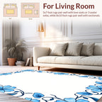 Azure Floral Vine Accent Rug