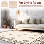Classic Floral Scrollwork with Medallion Pattern Rug
