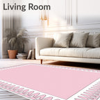 Soft Pink Layered Border Rug