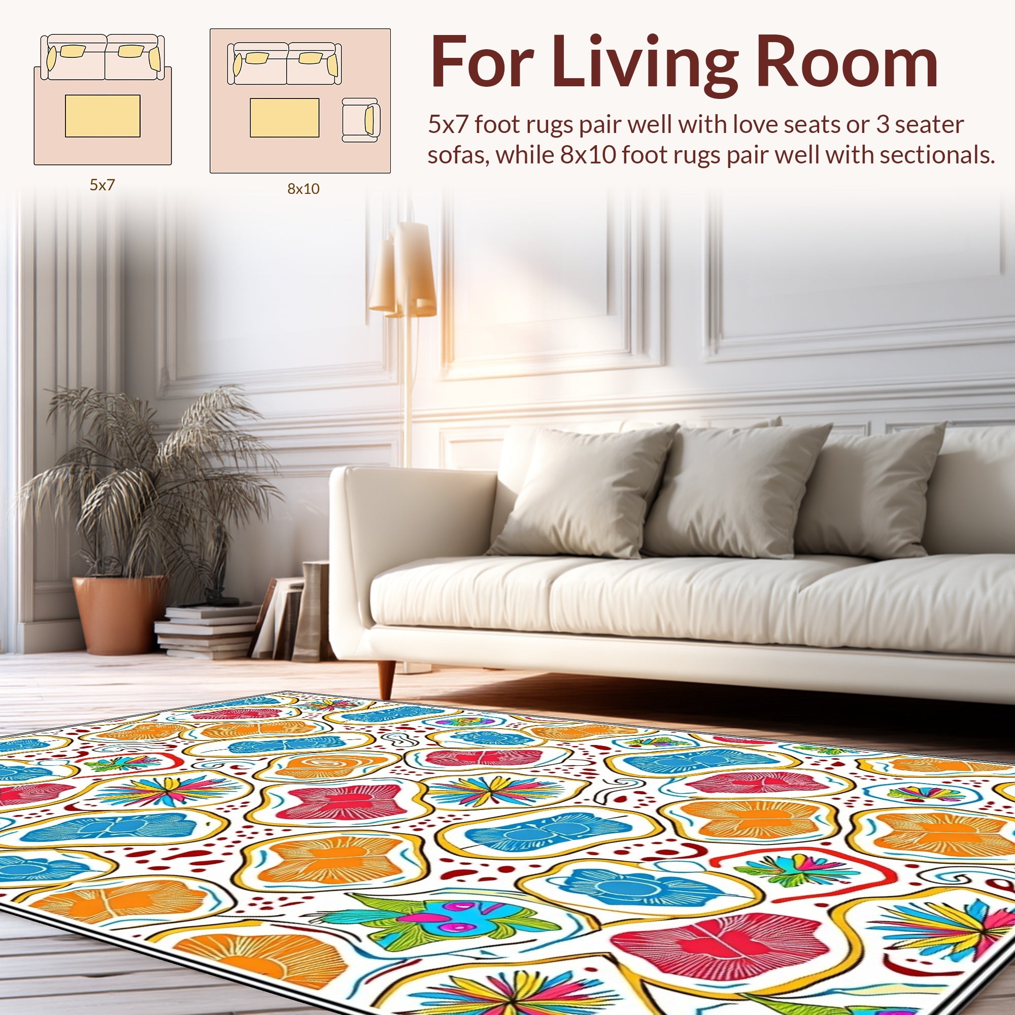 Colorful Abstract Cell Pattern Rug