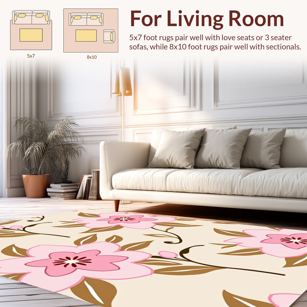 Blossom Trail Floral Pattern Rug