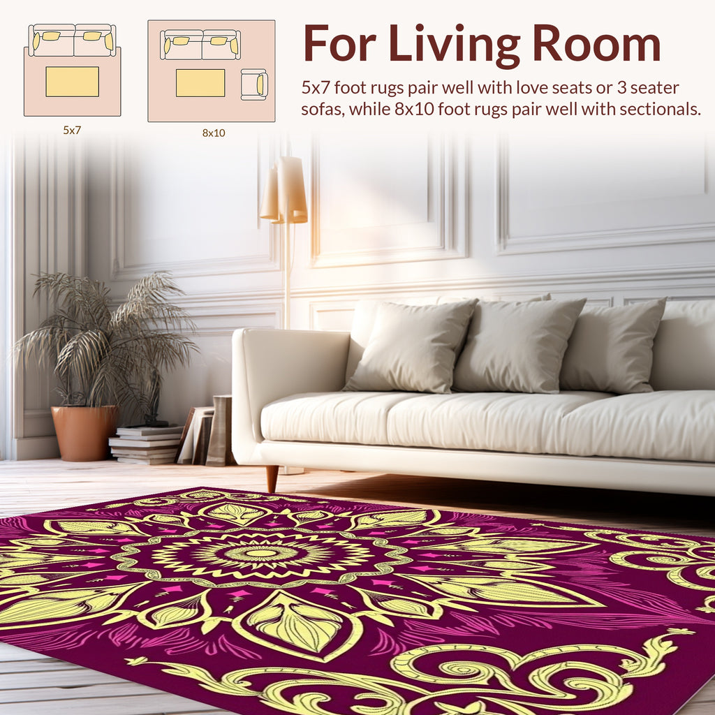 Rich Mandala Floral Pattern Rug
