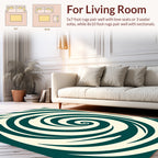 Teal Swirl Abstract Pattern Rug