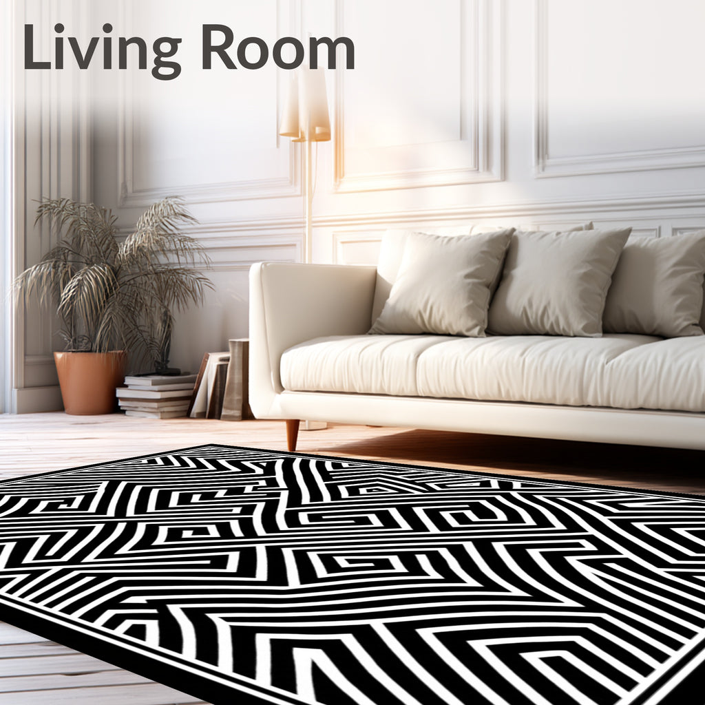 Abstract Maze Geometric Pattern Rug