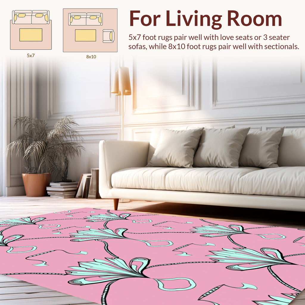Art Nouveau Fan Ribbon Pattern Rug