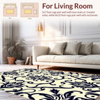 Vintage Floral Scroll Motif Rug