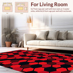 Red Hexagonal Pattern Design Rug