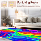Vibrant Rainbow Swirl Abstract Design Rug