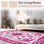 Traditional Pink Floral Ornamental Pattern Rug