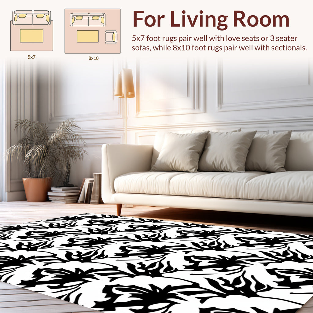 Bold Floral Abstract Pattern Rug