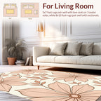 Soft Peach Floral Leaf Pattern Rug
