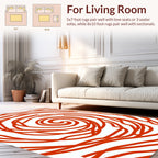 Red Swirl Abstract Art Rug