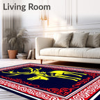 Yellow Stag Geometric Border Rug