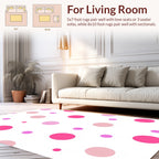 Pink Polka Dot Playful Pattern Rug