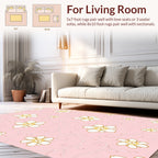 Whimsical Floral Vine Pink Pattern Rug