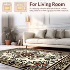 Ornate Black Gold Floral Medallion Rug