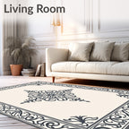 Elegant Scrollwork With Central Motif Rug