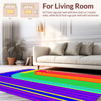 Vibrant Geometric Stripe Arch Pattern Rug