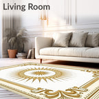 Ornate Sunburst Golden Border Rug