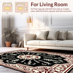Elegant Floral Medallion Cream Rust Rug