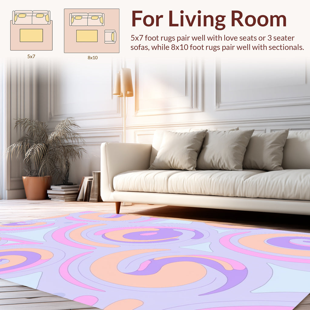 Pastel Swirl Pattern Rug