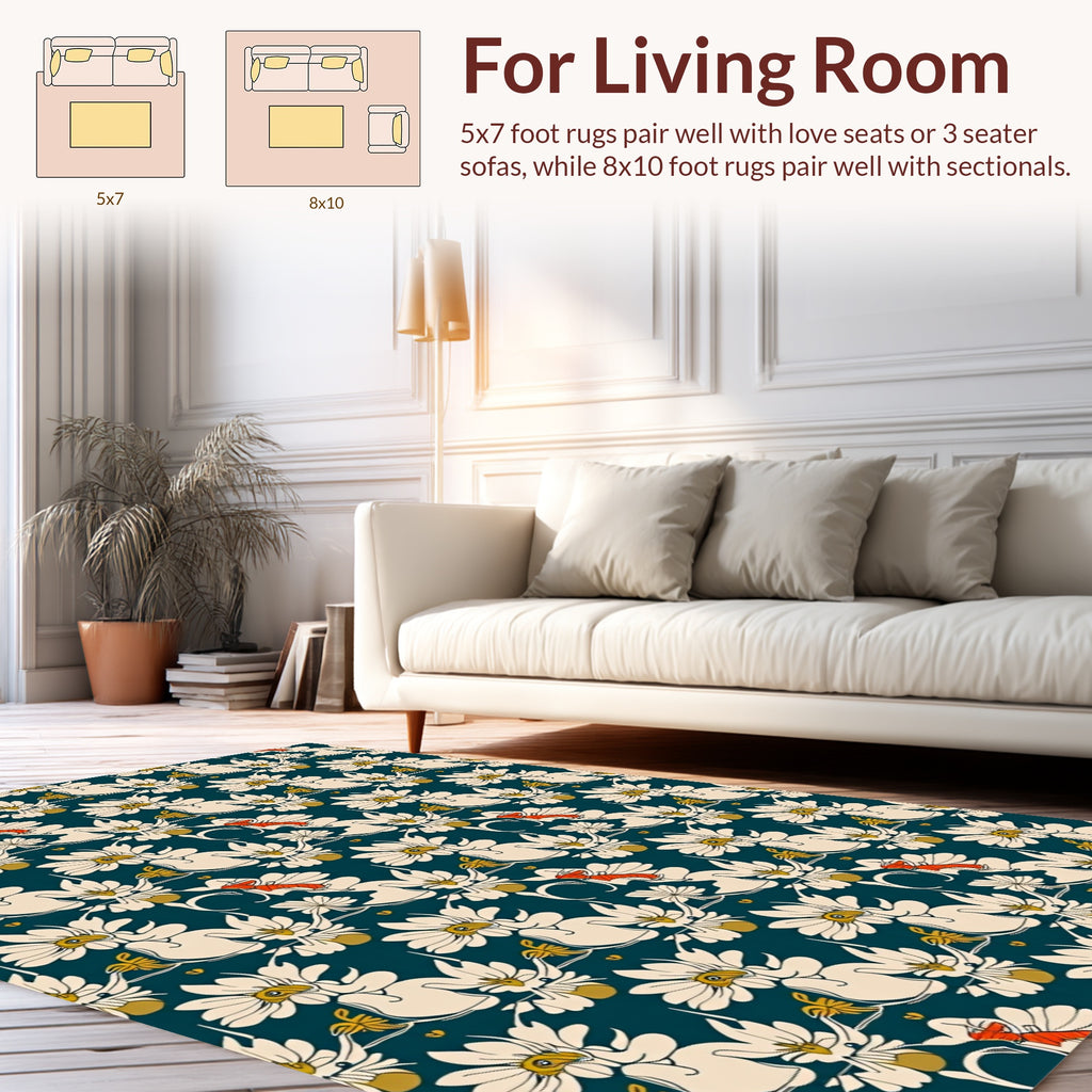 Art Nouveau Floral Pattern Rug