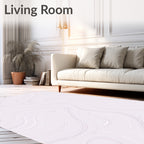 Soft White Swirling Marble Texture Rug