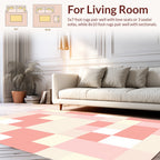 Geometric Pastel Square Pattern Rug