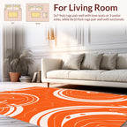 Fluid Orange White Swirl Pattern Rug