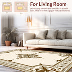 Antique Floral Border Geometric Pattern Rug