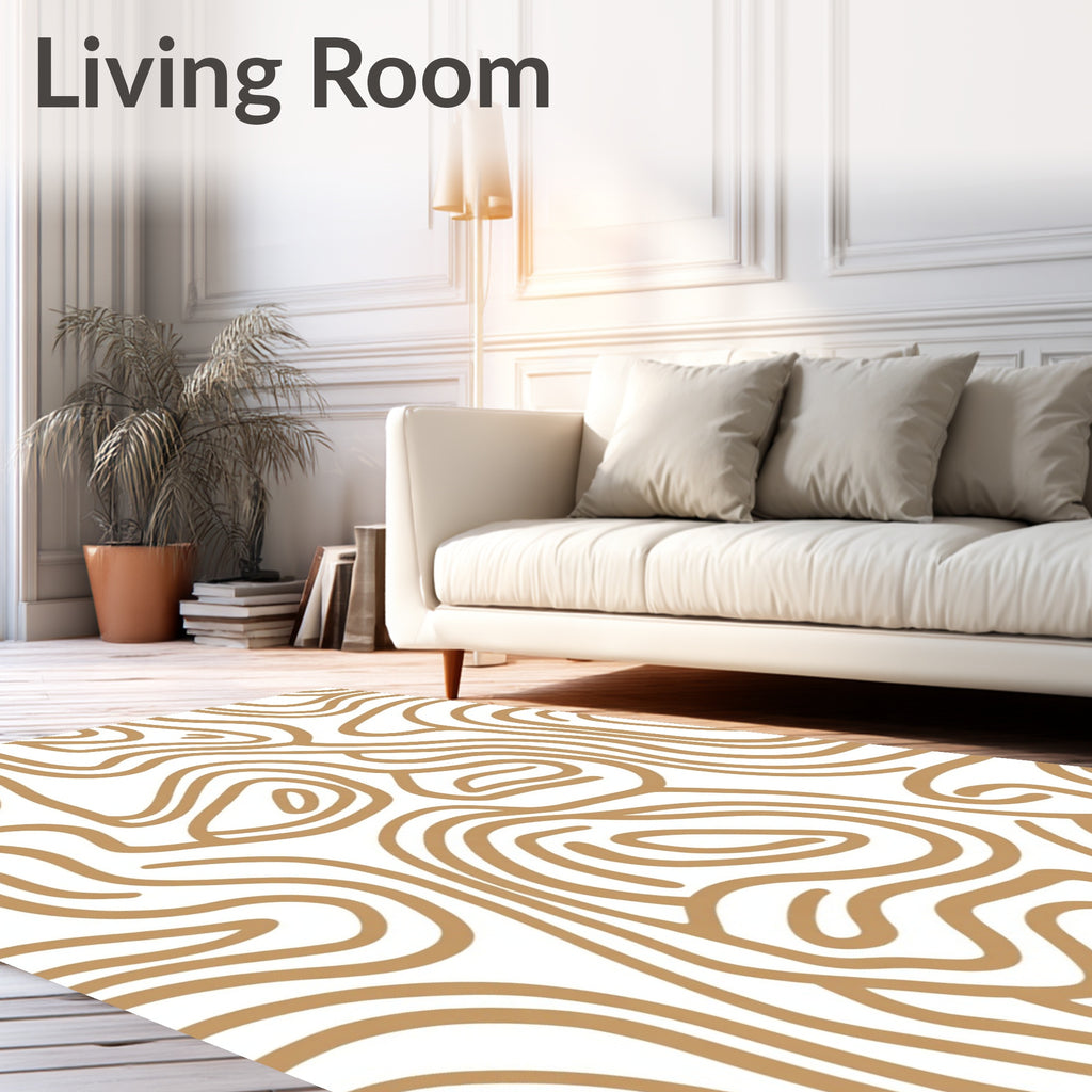 Abstract Wood Grain Flowing Lines Rug