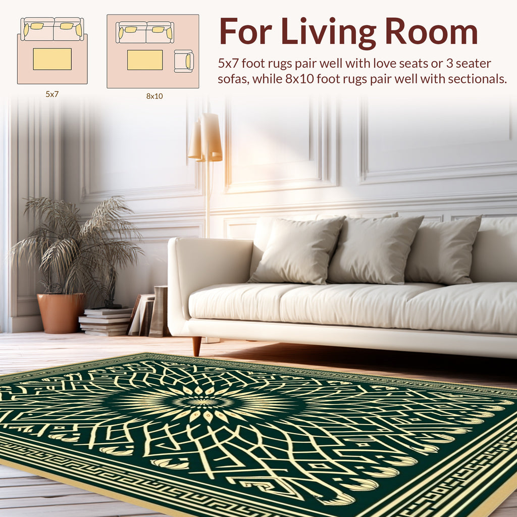 Intricate Geometric Mandala Tapestry Rug