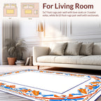 Classic Floral Border With Orange Accents Rug