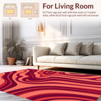 Groovy Wavy Pink Purple Design Rug