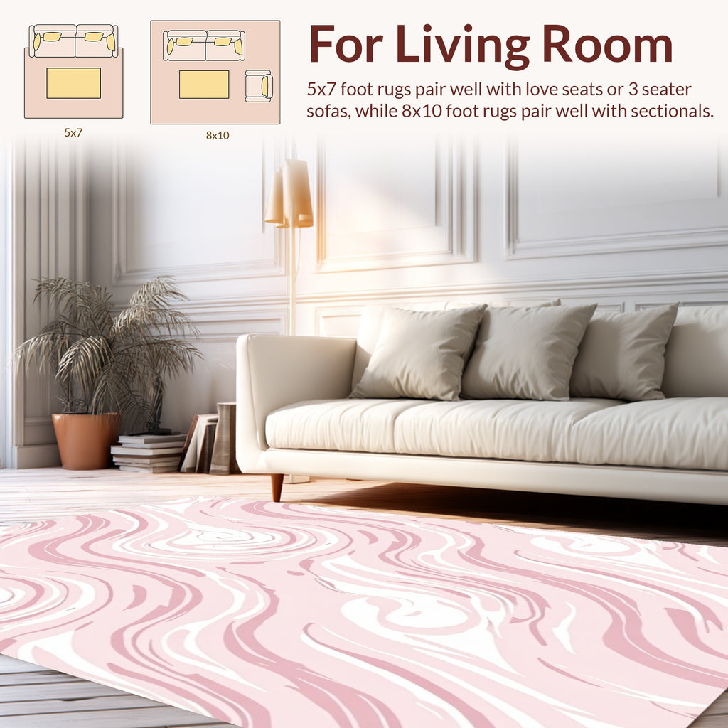 Soft Pink Swirl Pattern Rug