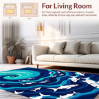 Ocean Swirl With Fish School Rug