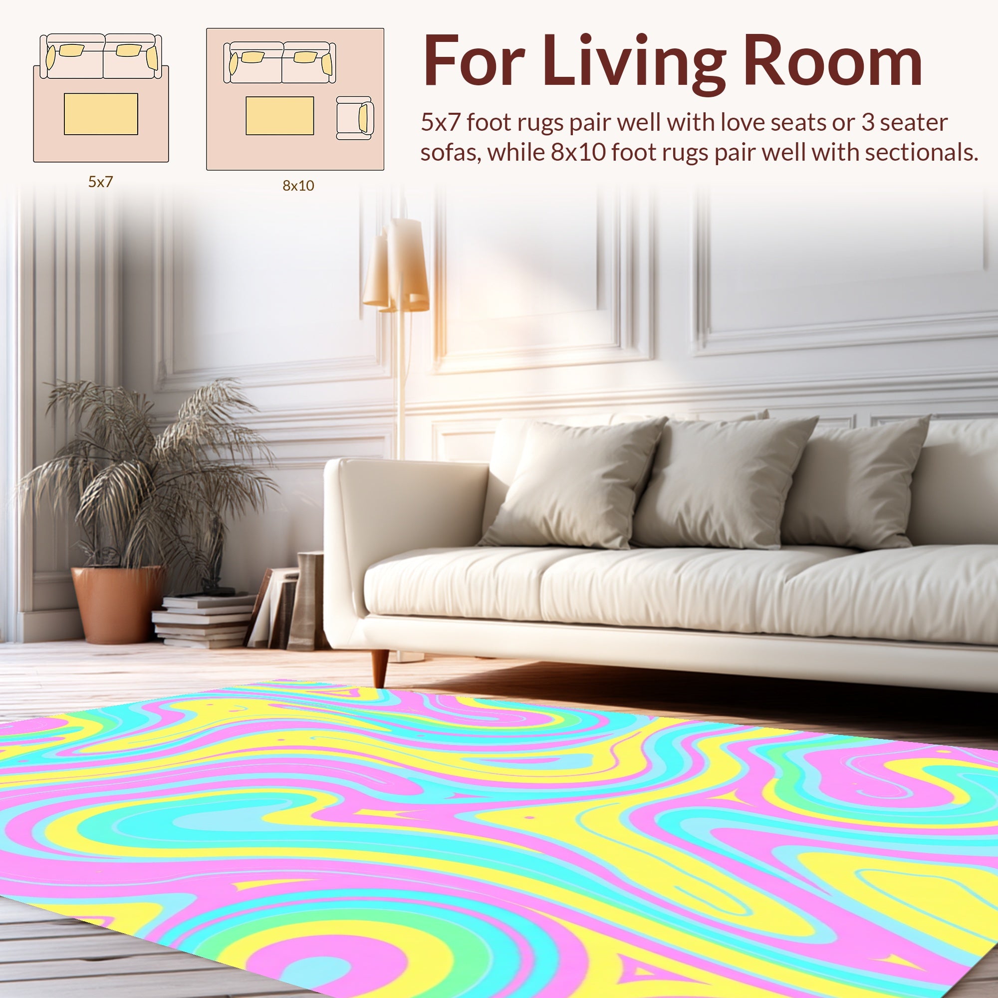 Pastel Swirl Abstract Pattern Rug