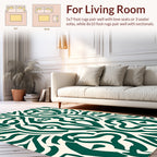 Classic Dark Green Abstract Pattern Rug