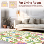 Whimsical Floral Vine Pattern Rug