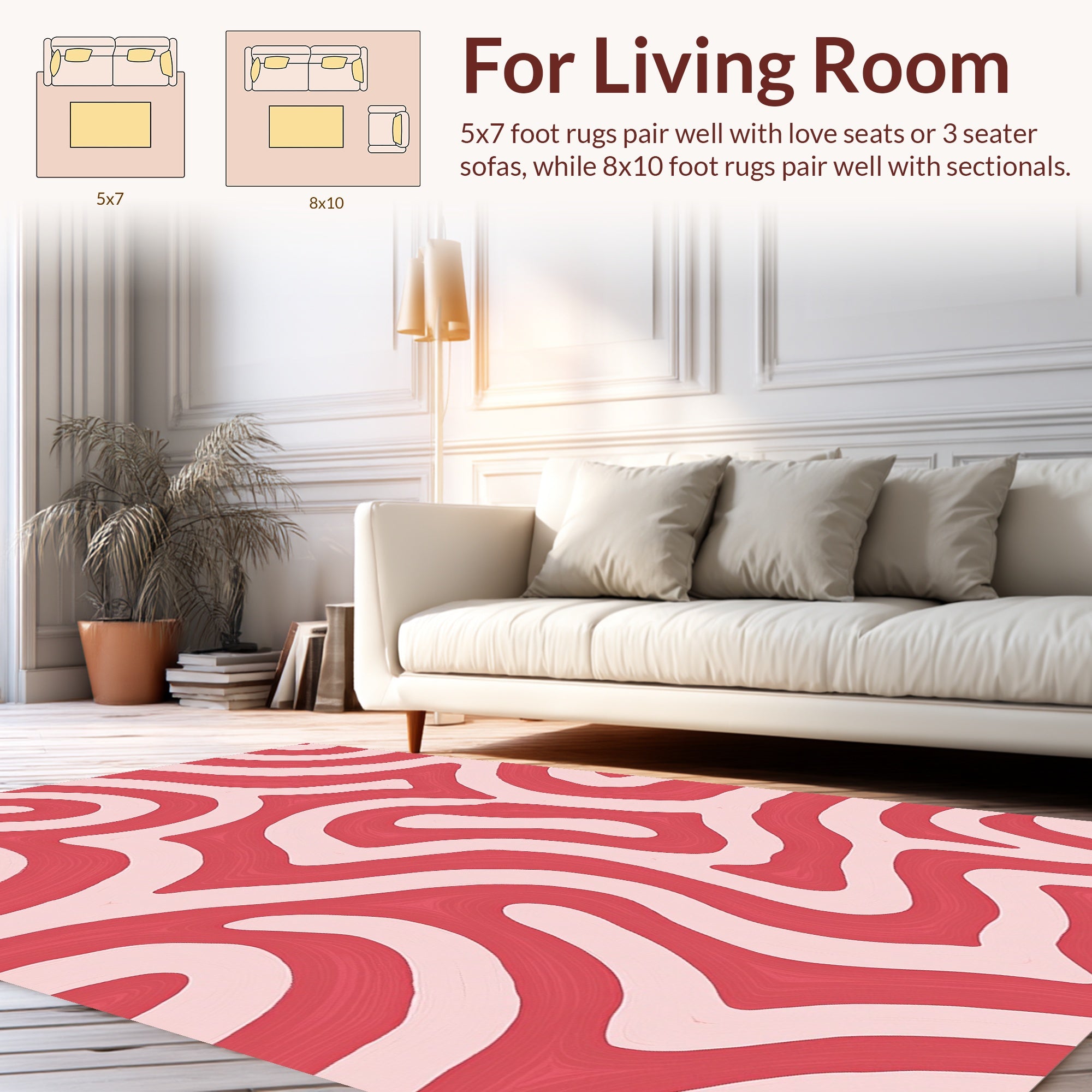 Curving Lines Abstract Pattern Rug