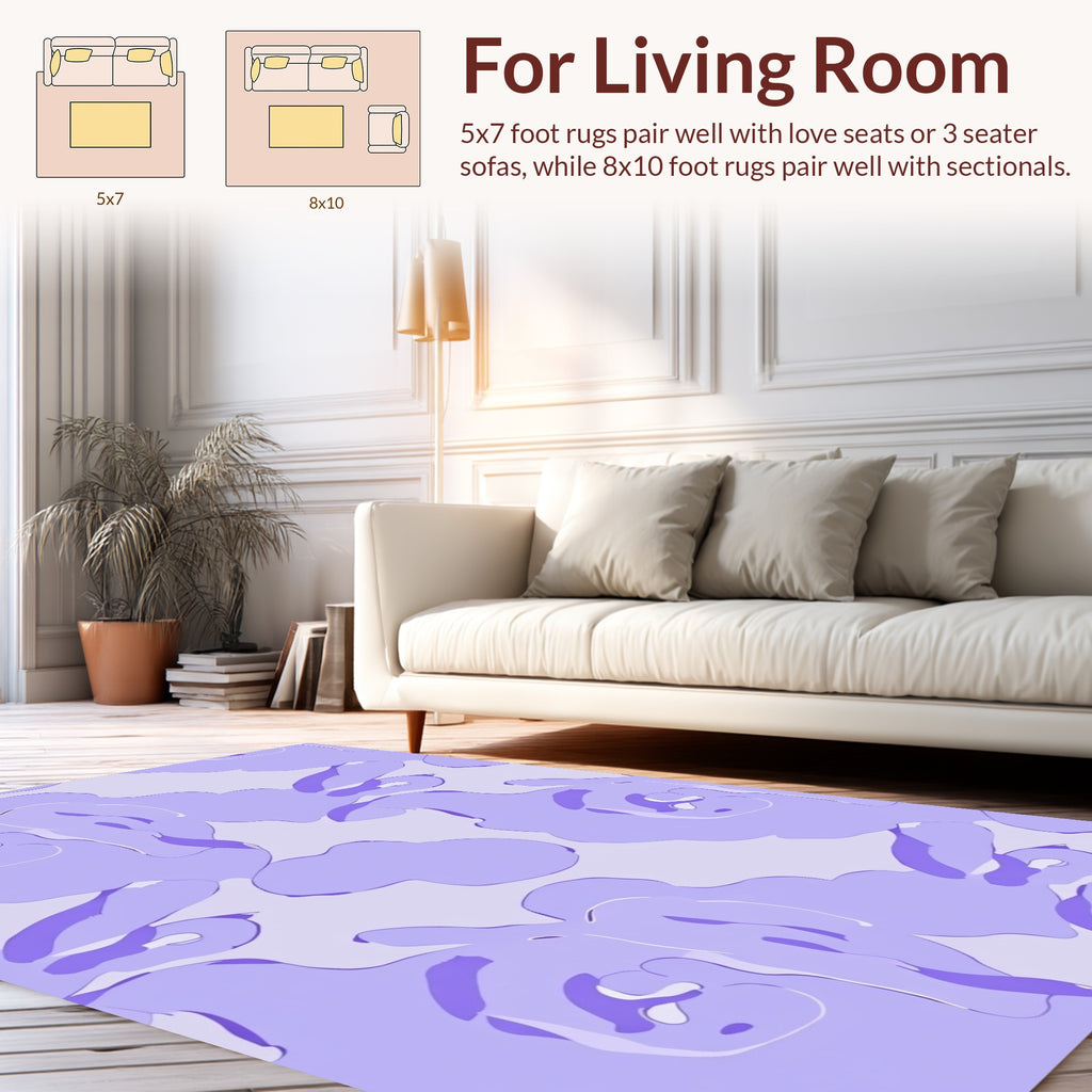 Abstract Swirl Lavender Pattern Rug