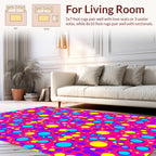 Bright Multi Colored Polka Dot Design Rug