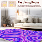 Abstract Swirling Purple Pattern Rug
