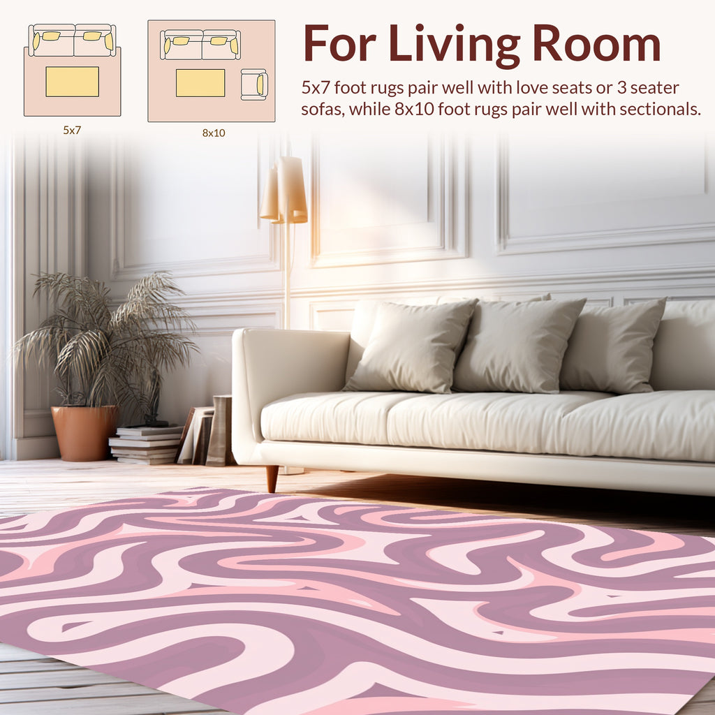 Soft Pink Purple Swirl Pattern Rug