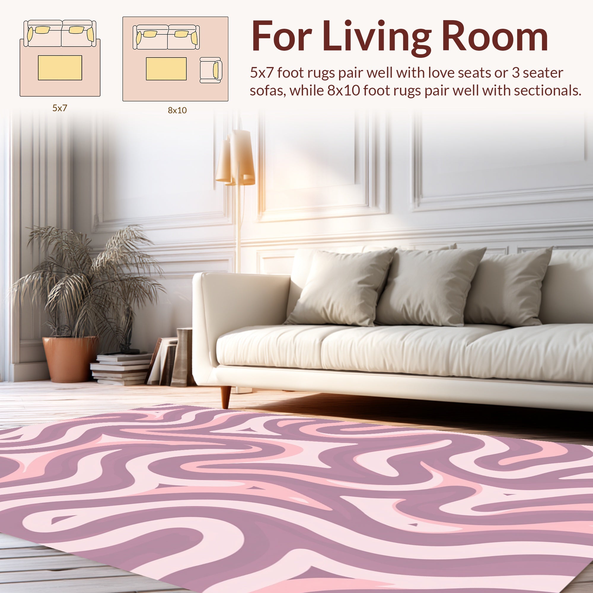 Soft Pink Purple Swirl Pattern Rug