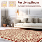 Ornate Red Vines Floral Medallion Rug