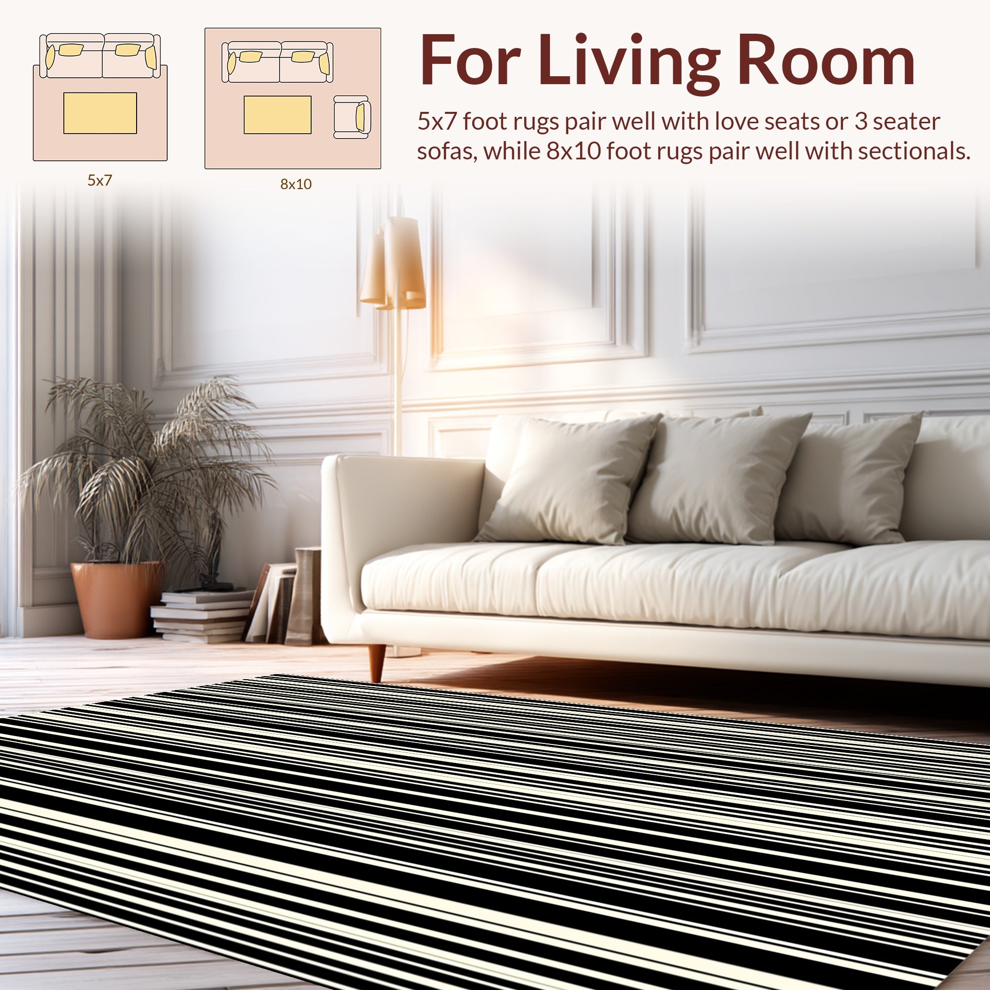 Bold Vertical Stripe Pattern Rug