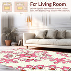 Vibrant Pink Floral Mandala Pattern Rug